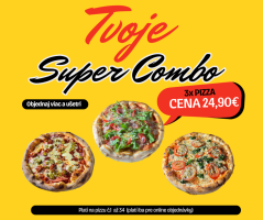 SUPER COMBO (3x pizza podľa vlastného výberu) (č.1 až č.34)